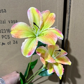 New Small mixed Yellow  Stargazer Lily Artificial flowers realistic flower bouquet  