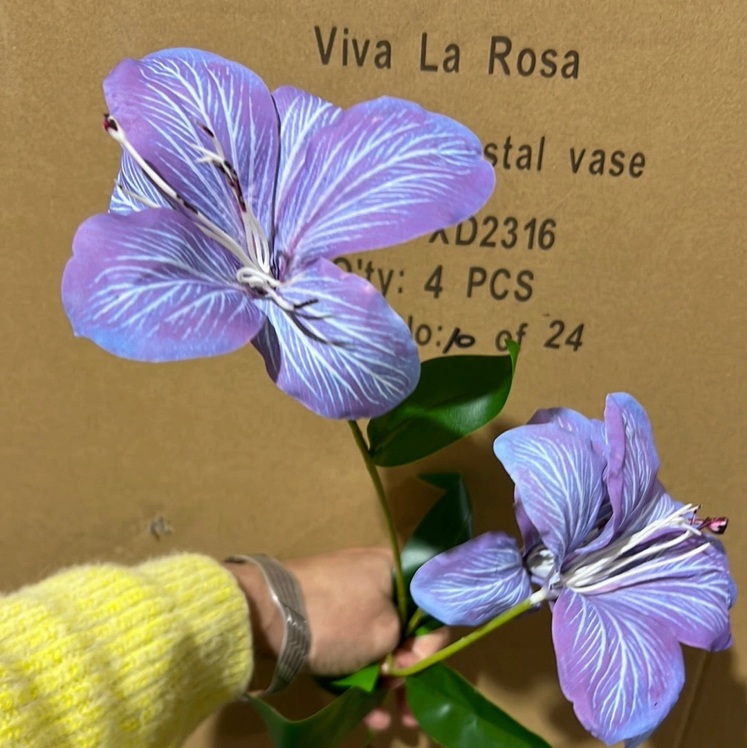 New Small Purple Blue Stargazer Lily Artificial flowers realistic flower bouquet  