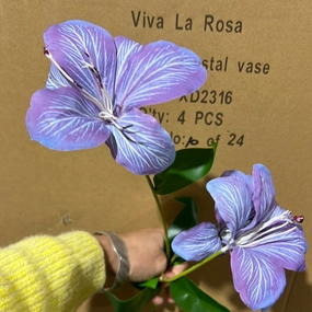 New Small Purple Blue Stargazer Lily Artificial flowers realistic flower bouquet  