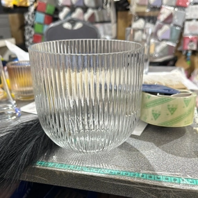 New Striped Glass 5.9 oval shape ripple vase XDCH312,aesthetic flower vase