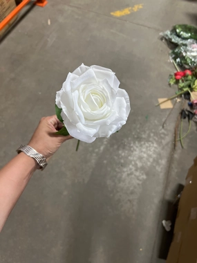 New White Empress Single Stem Rose artificial flower bouquet  