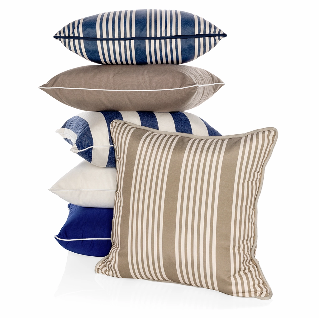 Newport Taupe 22" Outdoor Pillow with Teflon Extreme