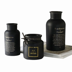 Nordic Black Glass Vases,hand-painted ceramic vase