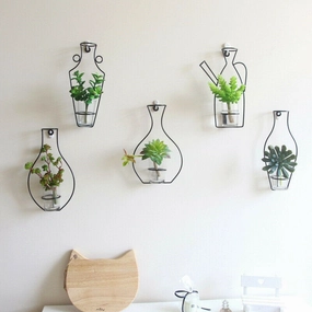Nordic Style Iron Frame Vase,hand-painted ceramic vase