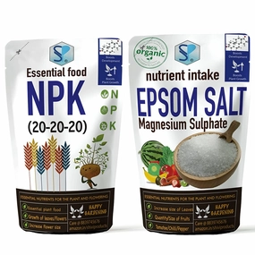 NPK Fertilizer (300 gm)   Epsom Salt (150 gm),potted plant decor