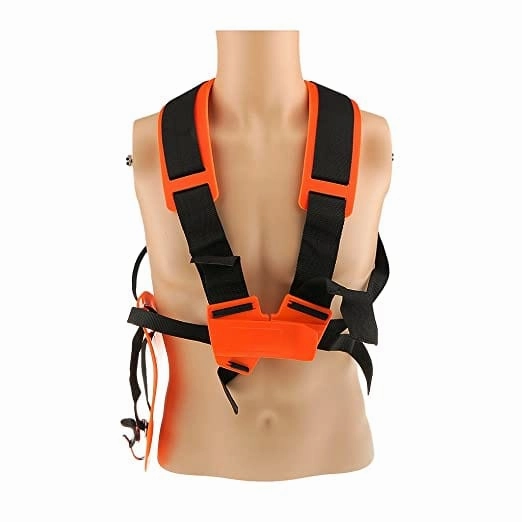 Nylon Strimmer Shoulder Harness Strap for Brush Cutter with Hook (Orange)