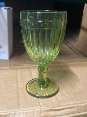 Olive green Color Striped drinking Glass drinkware cup goblet,aesthetic flower vase