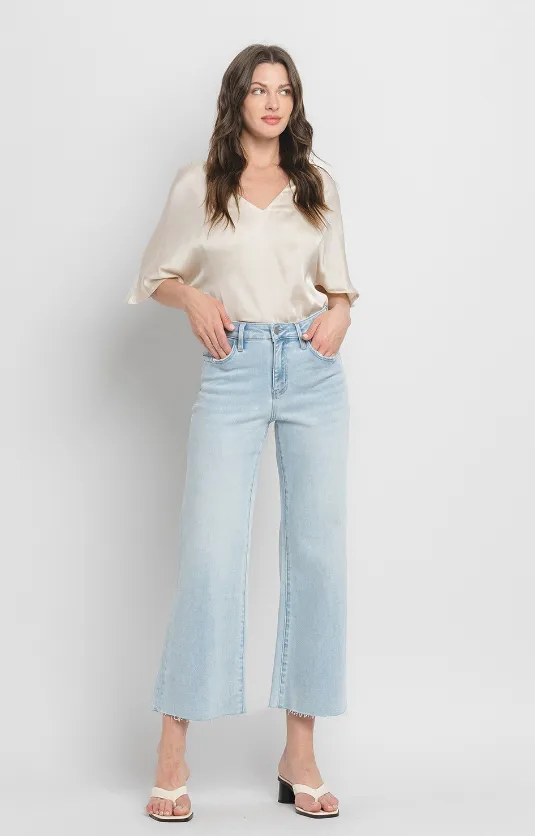 Olivia High Rise Weit geschnittene Crop Jeans - Schlussverkauf 25% Rabatt im Warenkorb