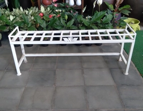 One Step White Heavy Duty Iron Stand,garden field mower