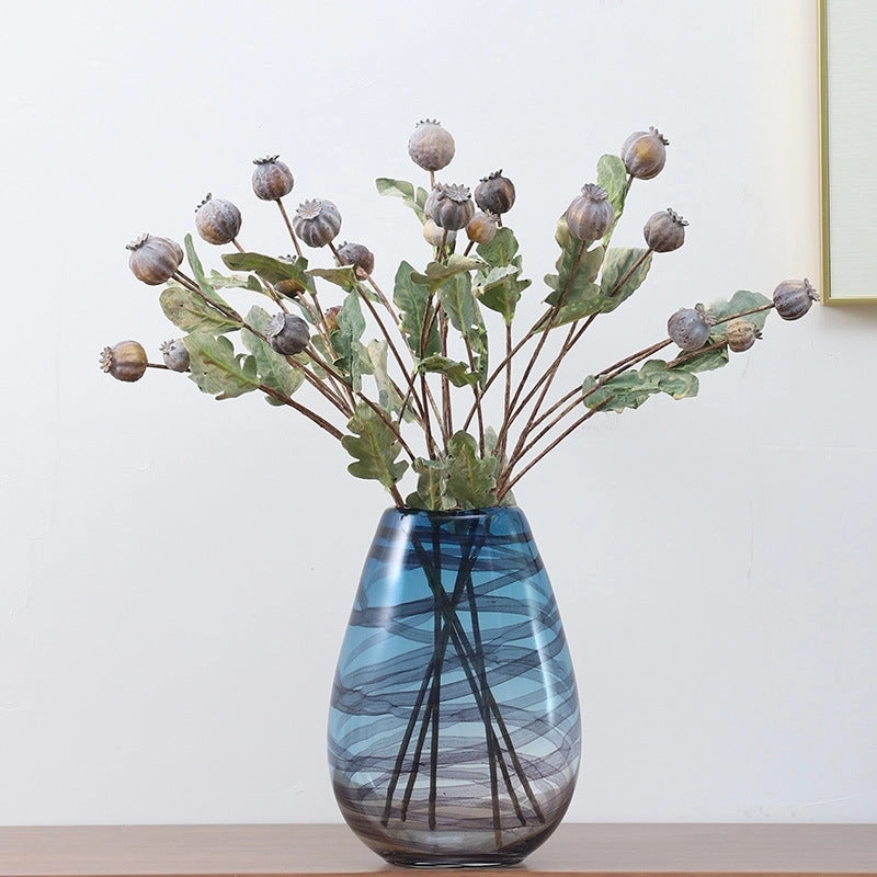 Opium Poppy Fruit Artificial Silk Flower Multi-color OPIUM002-004