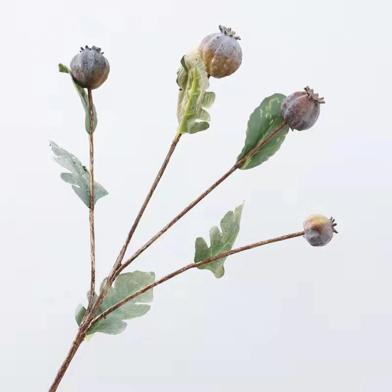 Opium Poppy Fruit Artificial Silk Flower Multi-color OPIUM002-004