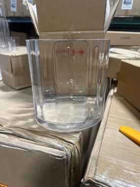 Optical Striped Glass 7x7h Cylinder Vase Clear MV705-18T,aesthetic flower vase