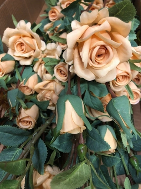 Orange blush New Artificial Rose Spray small R065 artificial flower bouquet  