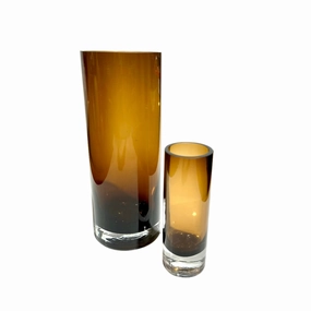Orange glass vase pair,hand-painted ceramic vase