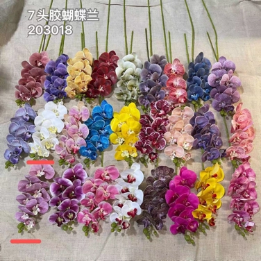 Orange Pink LARGE REAL TOUCH PHALAENOPSIS ORCHID ARTIFICIAL FLOWER orchid??e artificial flower bouquet  