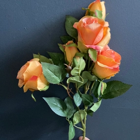 Orange Spray American Rose realistic flower bouquet  