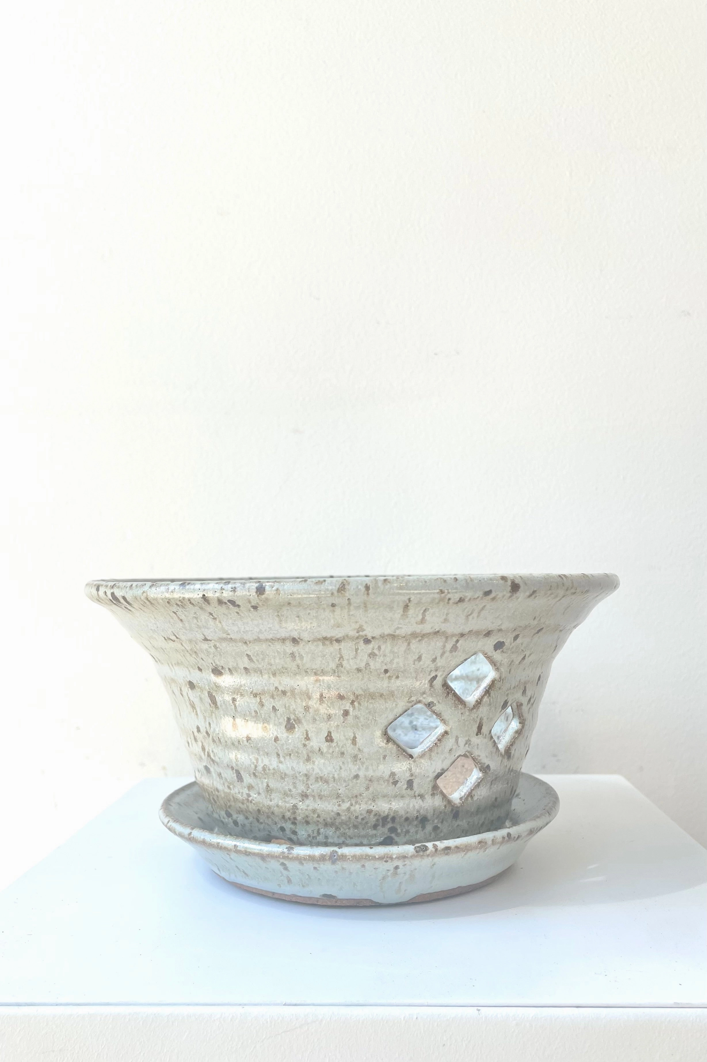 Orchid Pot 5" Cornflower Glaze,indoor flower container
