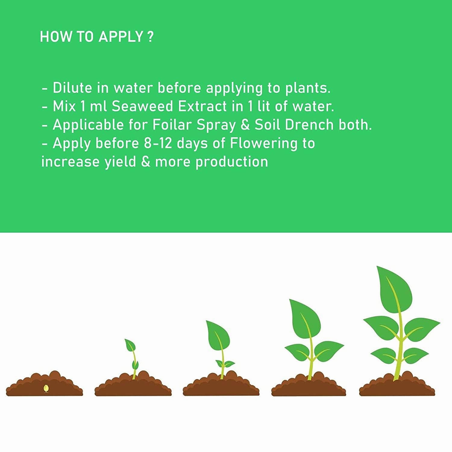 Organic & Natural Premium Seaweed Fertilizer Liquid For Plants (1 Liter)