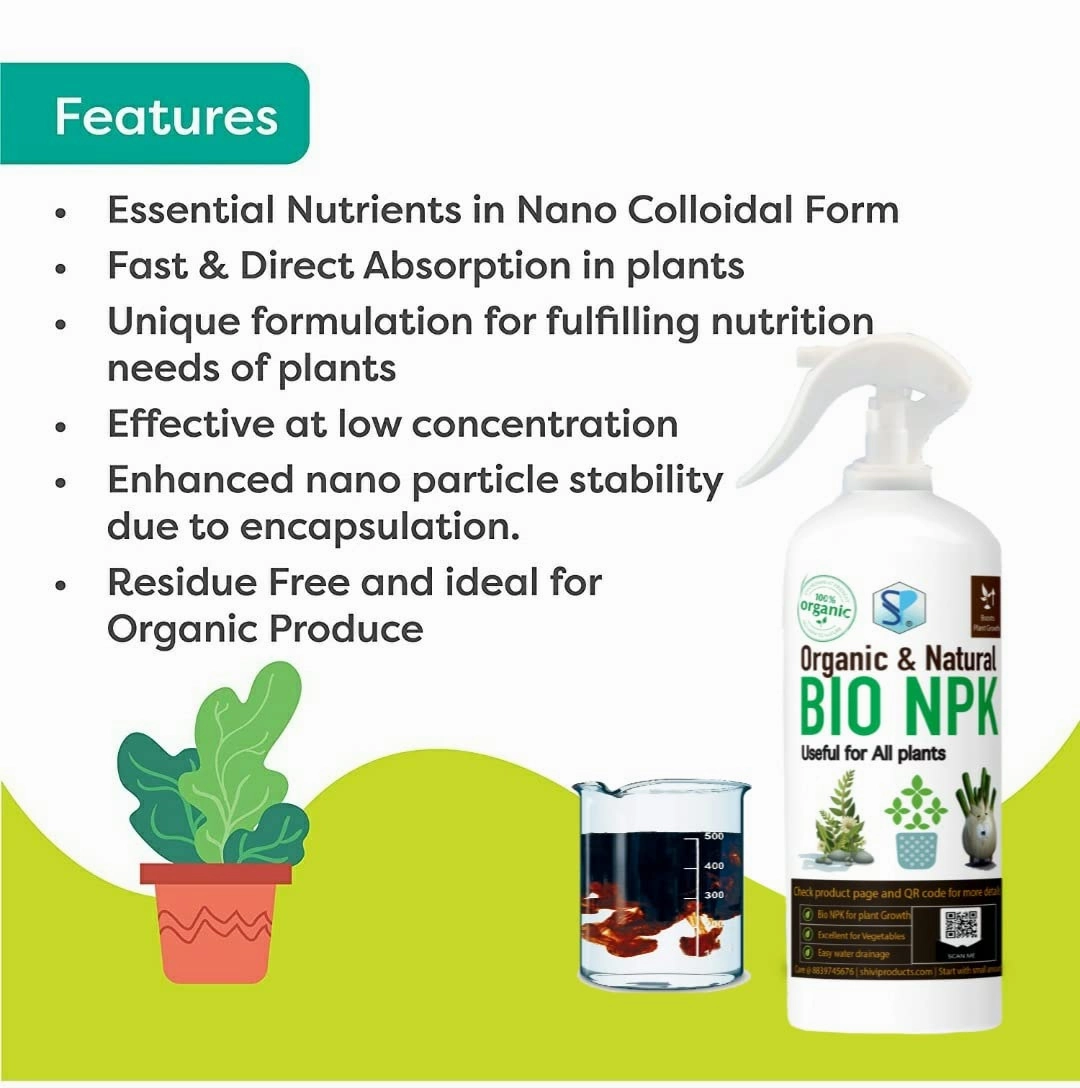 Organic Liquid Bio NPK Fertilizer With Free Spray Bottle