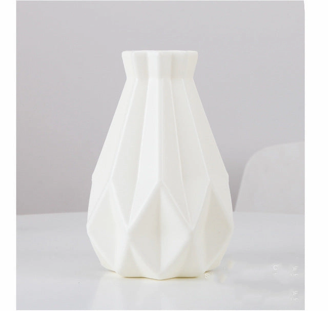 Origami Plastic Vase White Imitation