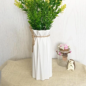 Origami Plastic Vase White Imitation Ceramic,hand-painted ceramic vase