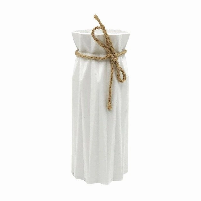 Origami Plastic Vase White Imitation Ceramic