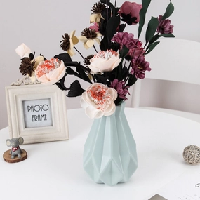 Origami Plastic Vase White Imitation,hand-painted ceramic vase