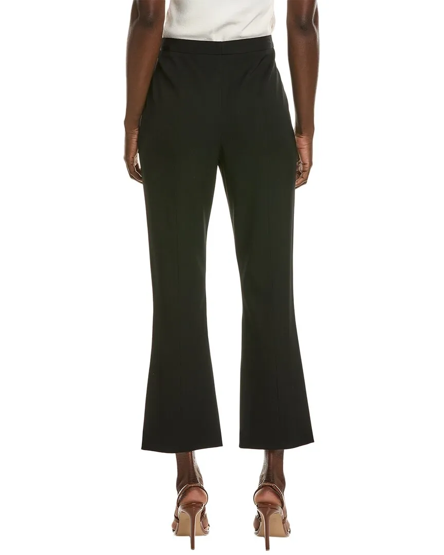 Oscar de la Renta Skinny Flare Hose mit Seidenfutter aus Wollmischgewebe