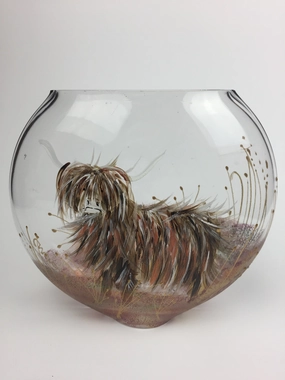 oval vase -small- highland cattle,classic table vase