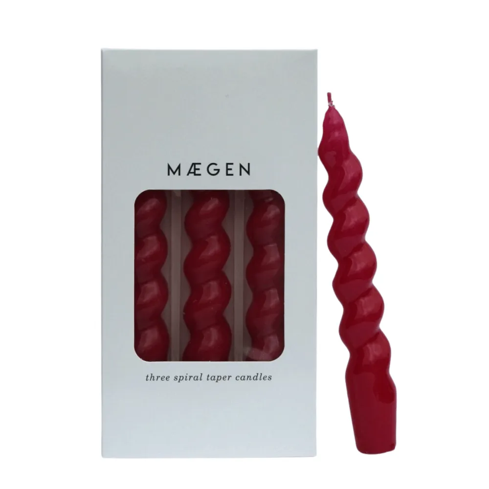 Pack 3 bougies spirales magenta,artificial single flower