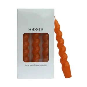 Pack 3 bougies spirales orange,artificial single flower