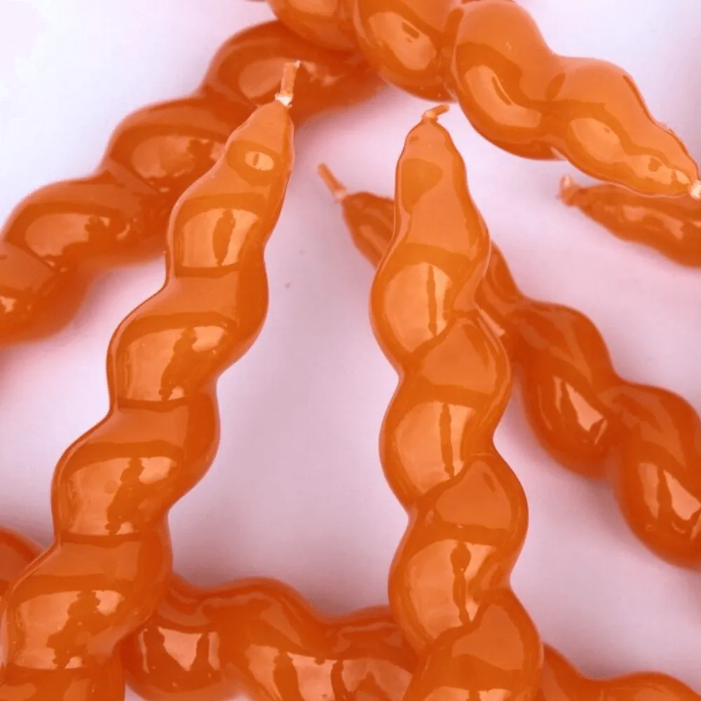 Pack 3 bougies spirales orange