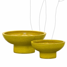 Palazzo Bowl Glazed Inside - Yellow Mist,terracotta plant pot