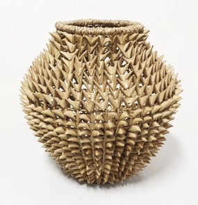 Palm Leaf Vase,hand-painted ceramic vase