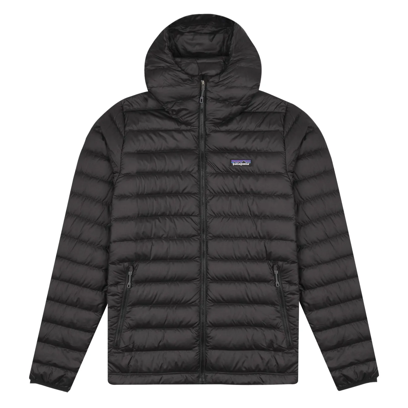 Patagonia Daunen-Sweater-Hoody-Jacke Schwarz