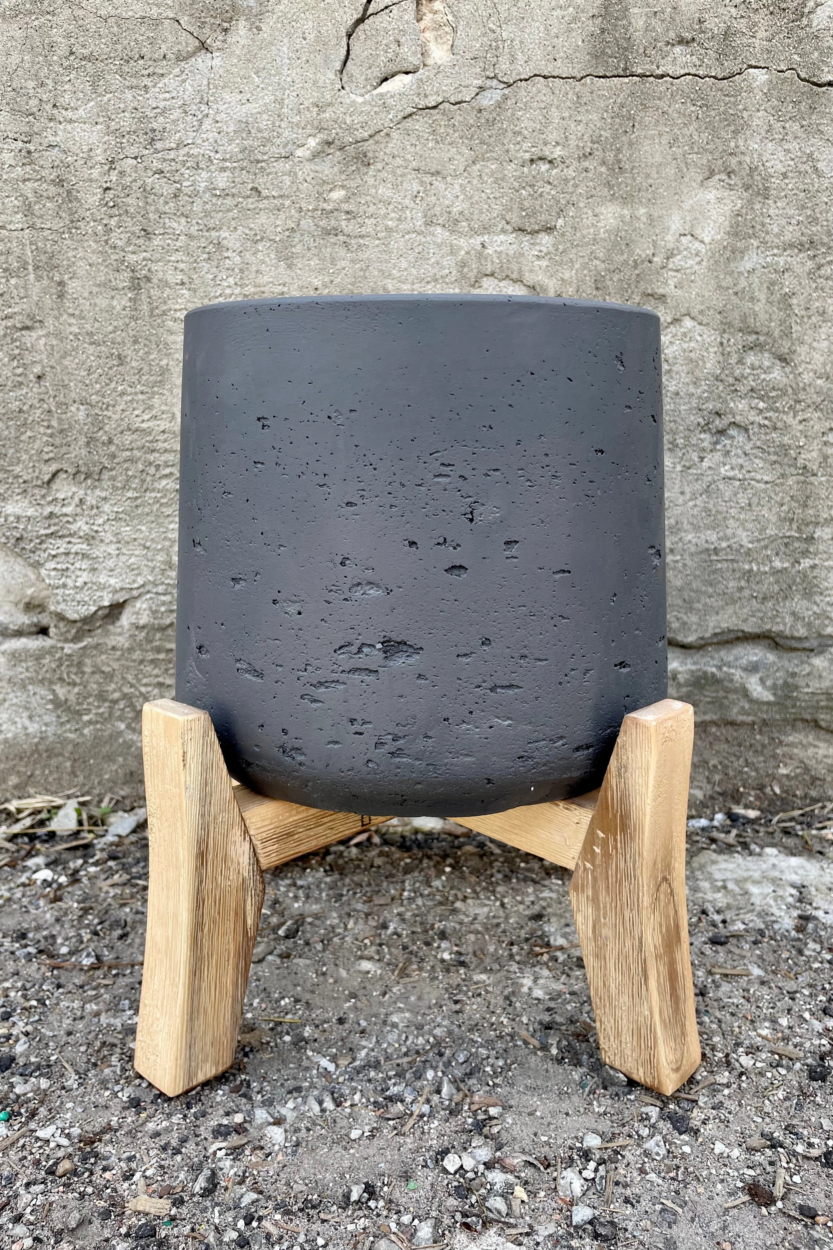 Patt Pot w/ Low Stand Black Washed XL