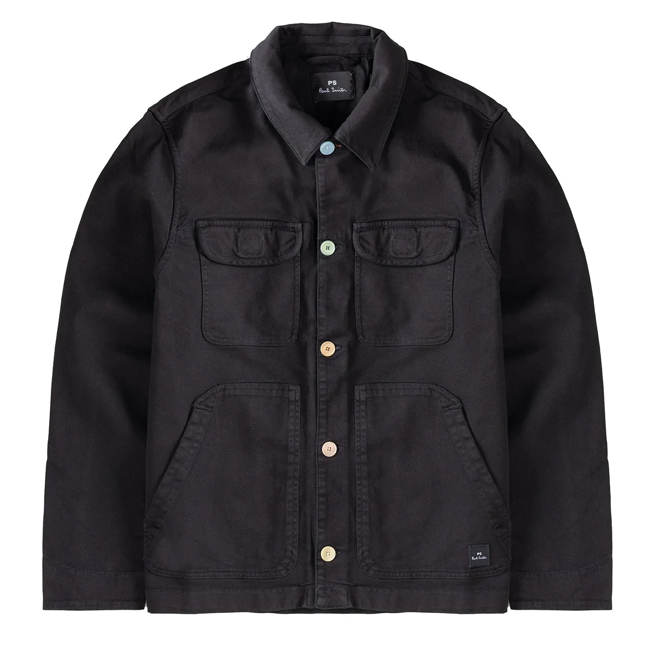 Paul Smith Gewebefärbung Stretch-Baumwolle Chore Jacke Schwarz
