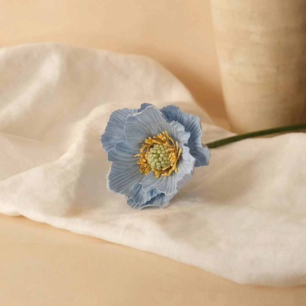 Pavot en papier bleu clair,mother's day bouquet