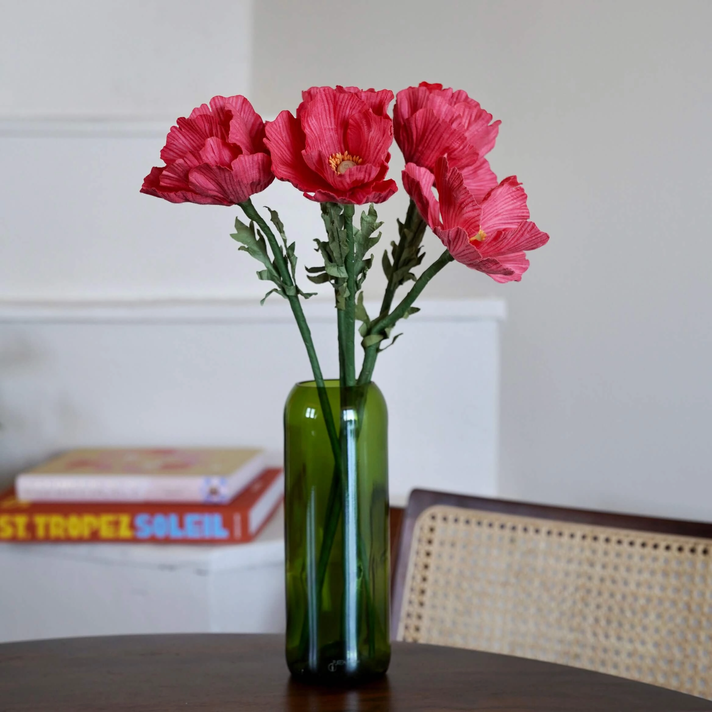 Pavot en papier fuchsia,mother's day bouquet