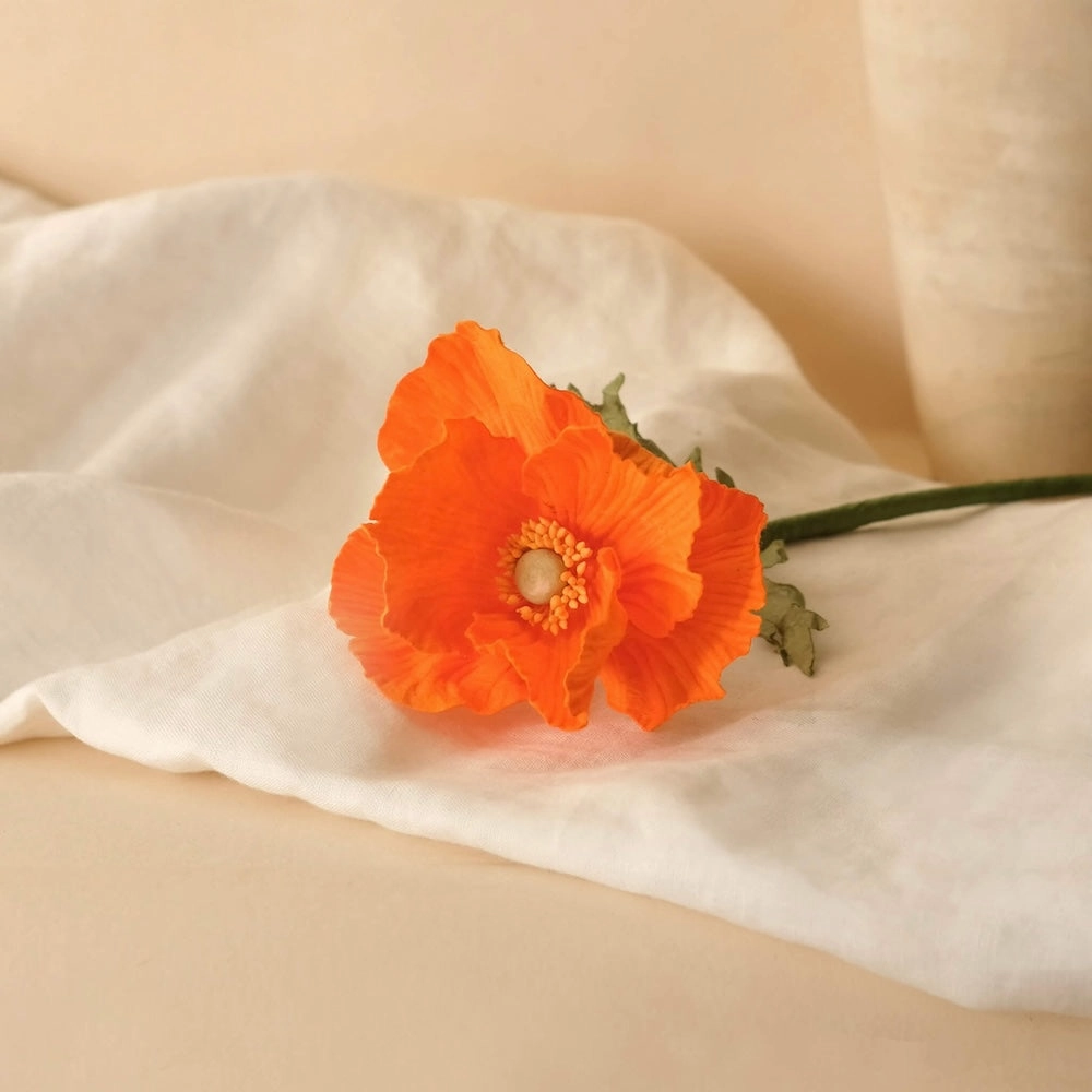 Pavot en papier orange,mother's day bouquet