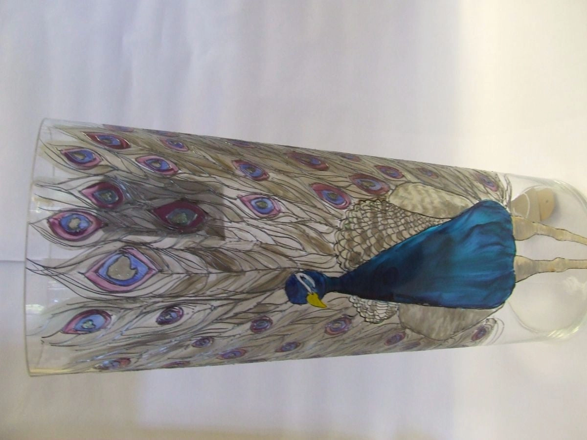 peacock floor vase