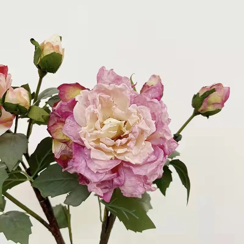 Peony 2 Heads Artificial Silk Flower 58cm Stem PEONY028-031