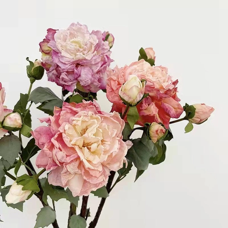 Peony 2 Heads Artificial Silk Flower 58cm Stem PEONY028-031