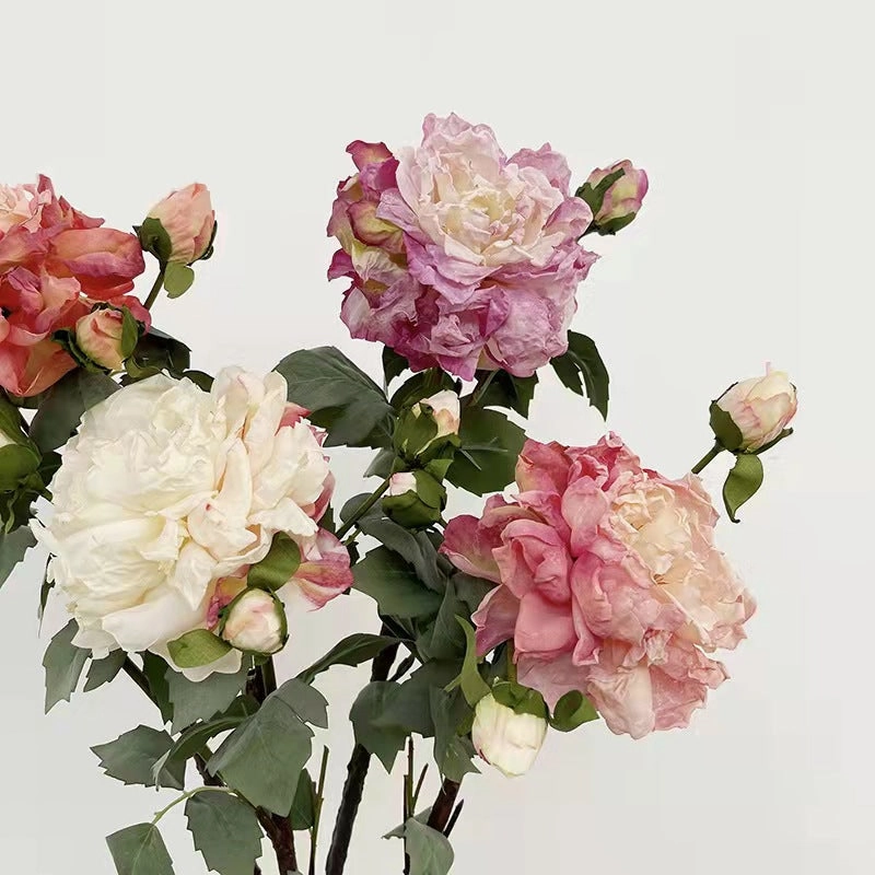 Peony 2 Heads Artificial Silk Flower 58cm Stem PEONY028-031