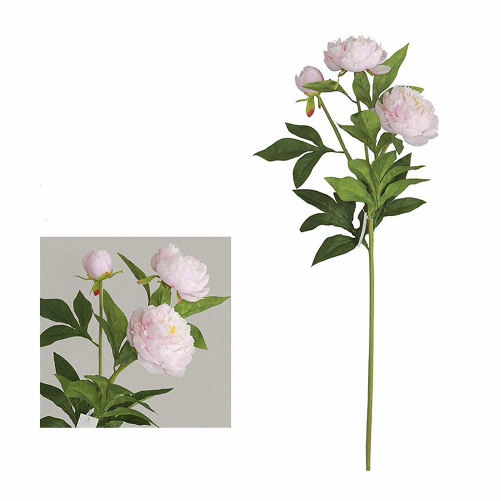 Peony 3 Heads Artificial Silk Flower Stem 5 color Selections