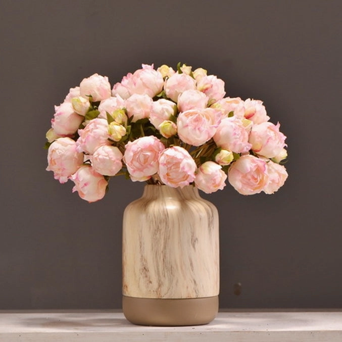 Peony 9 Heads Artificial Silk Flower Bunch PEONY004-006