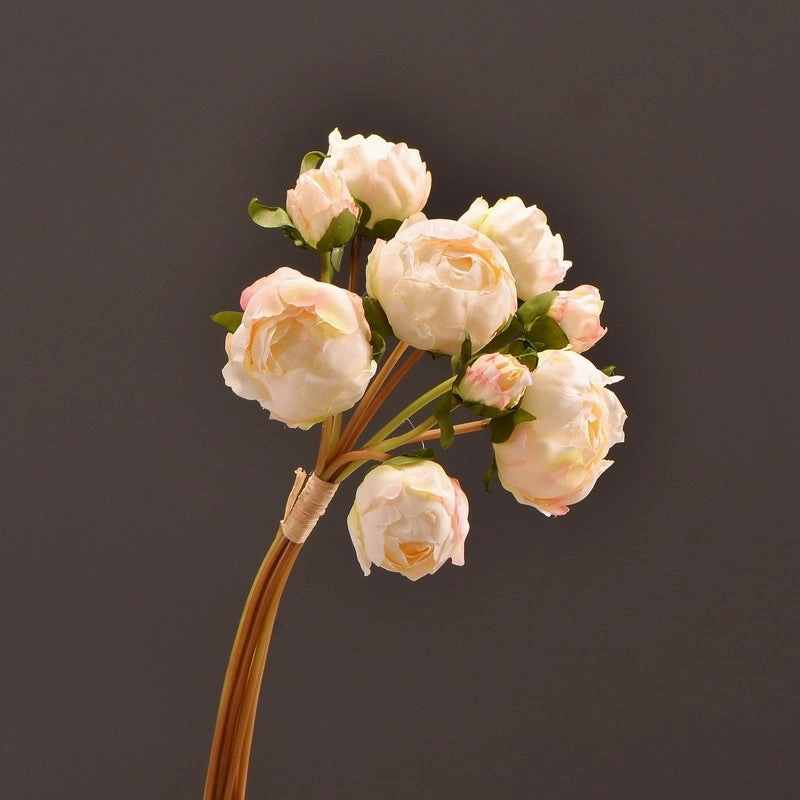 Peony 9 Heads Artificial Silk Flower Bunch PEONY004-006
