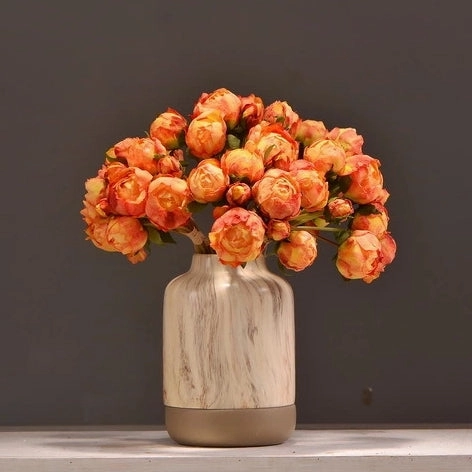 Peony 9 Heads Artificial Silk Flower Bunch PEONY004-006