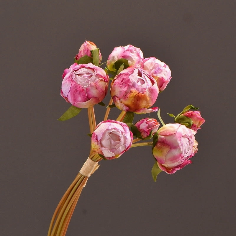 Peony 9 Heads Artificial Silk Flower Bunch PEONY004-006