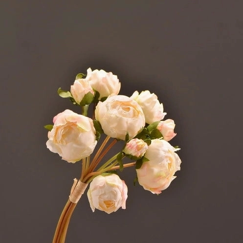 Peony 9 Heads Artificial Silk Flower Bunch PEONY004-006